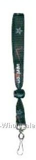 Flat Ribbed Nylon Or Polyester Wrist Lanyard - Silk Screened