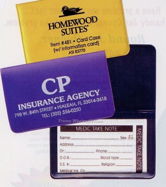 Fold Over Case With Insert Card (Transaction Record Card)