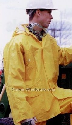 Full Length 49" Yellow Raincoat With Detachable Hood (3xl-6xl)