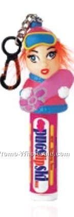 Girls Snowboarding Goofy Group Clipz Holder With Lip Balm