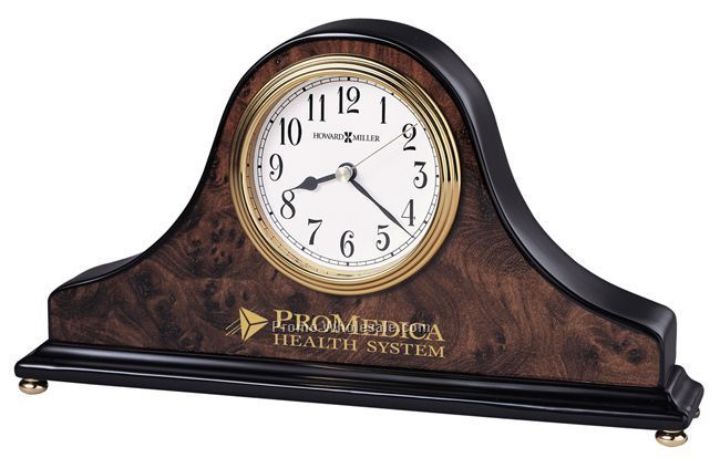 Howard Miller Baxter Walnut Burl Tambour Style Table Clock (Blank)
