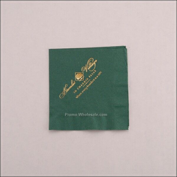 Hunter Green Colored Beverage Napkin