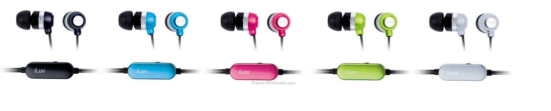 Iluv Aluminum In-ear Stereo Earphones W/ Volume Control - Pink