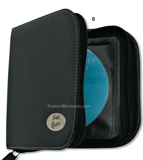 Insignia Series Black Leatherette 24 CD Holder