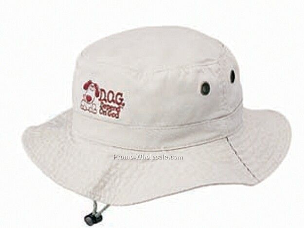 Jungle Bucket Hat W/ Cotton Chin Cord