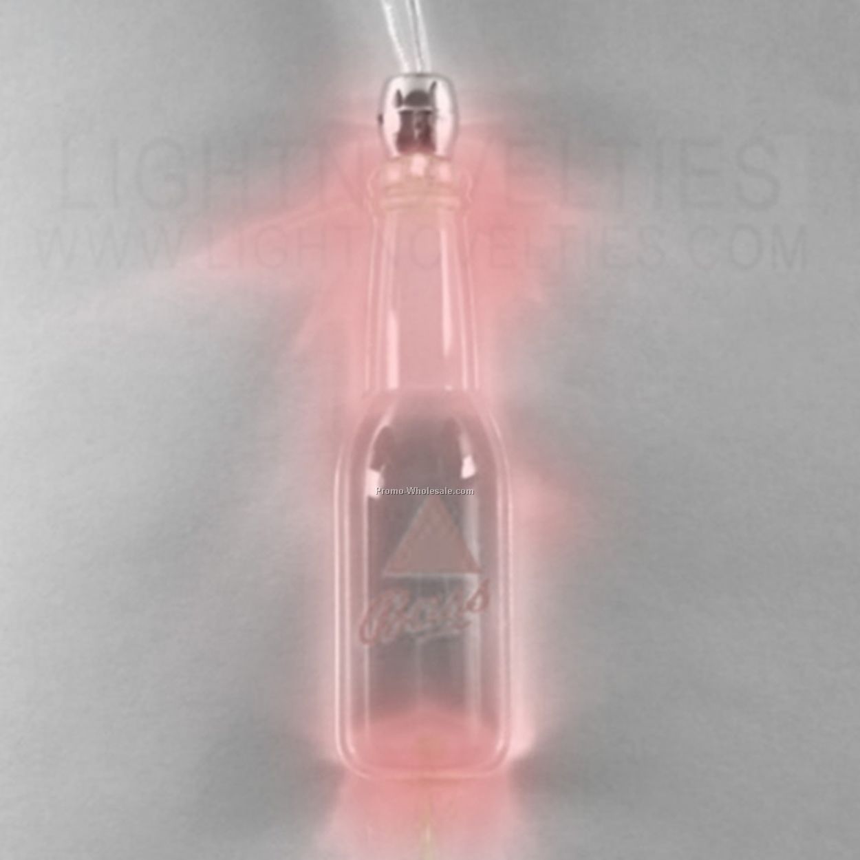 Light Up Pendant Necklace - Bottle - Pink Or Purple
