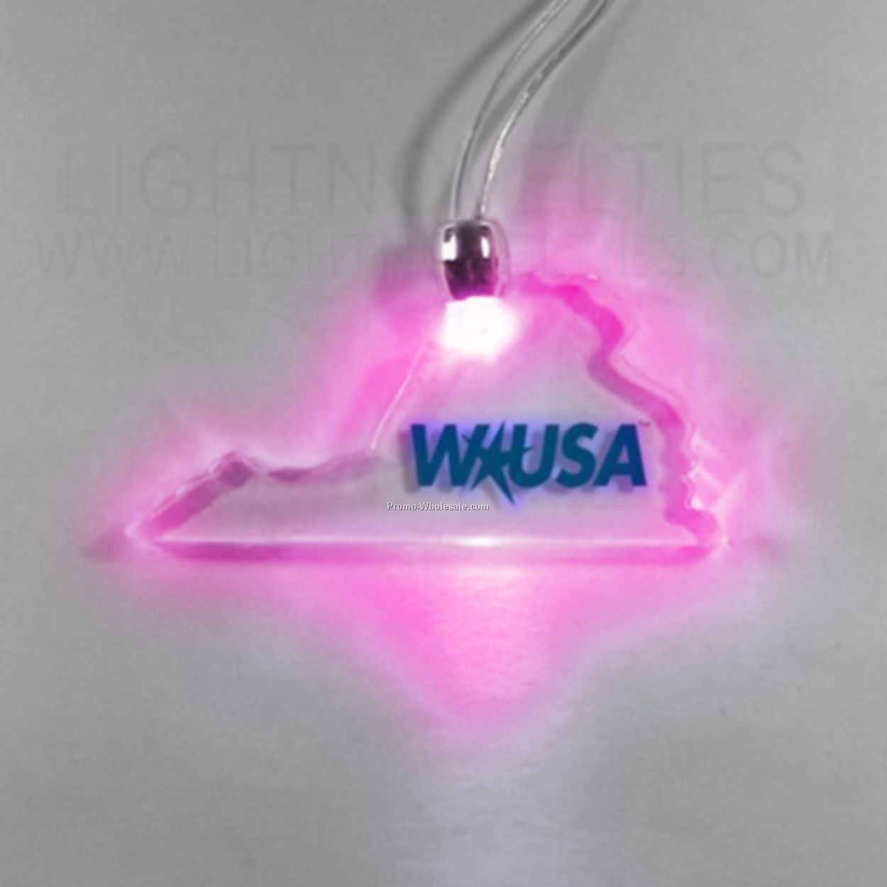 Light Up Pendant Necklace - Virginia - Pink Or Purple