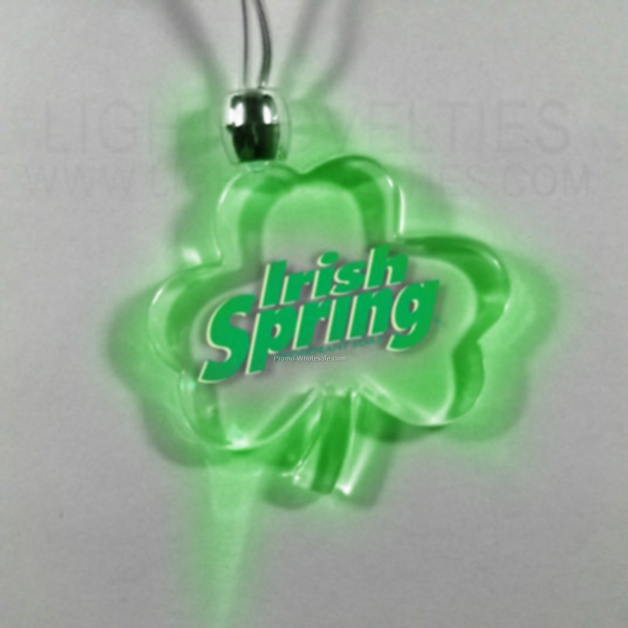 Lighted Necklace - Shamrock - Green Or Blue