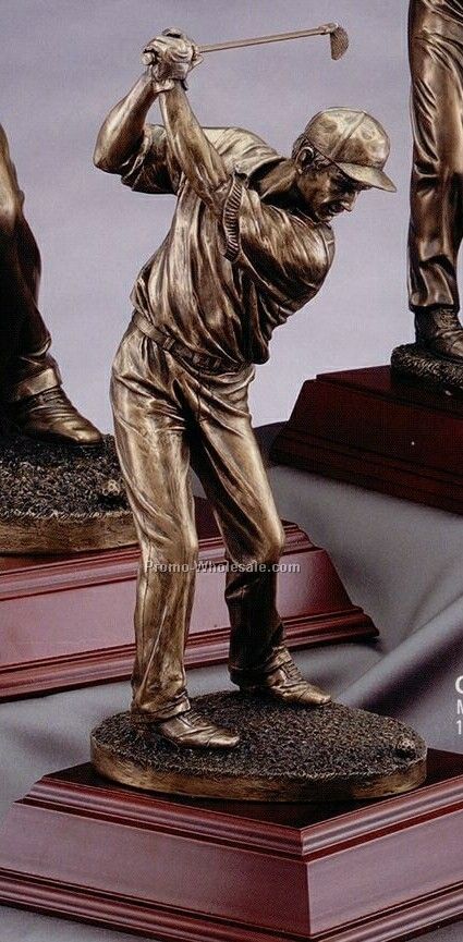 Majestic Series Elegant Resin Gold Sculpture - 16-1/2" Male Driver