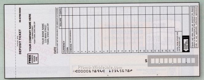 Maximum Entry Deposit Ticket Book 1 Part