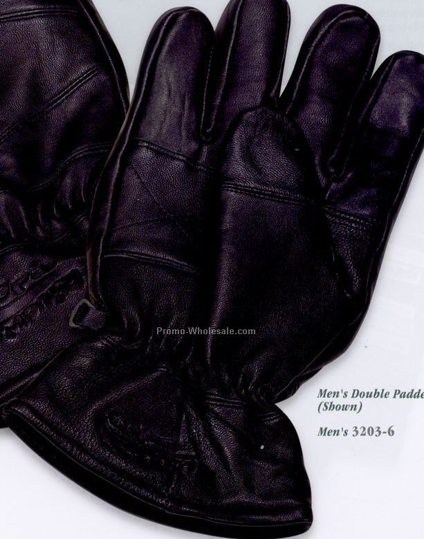 Men's Double Padded Lambskin Leather Gloves