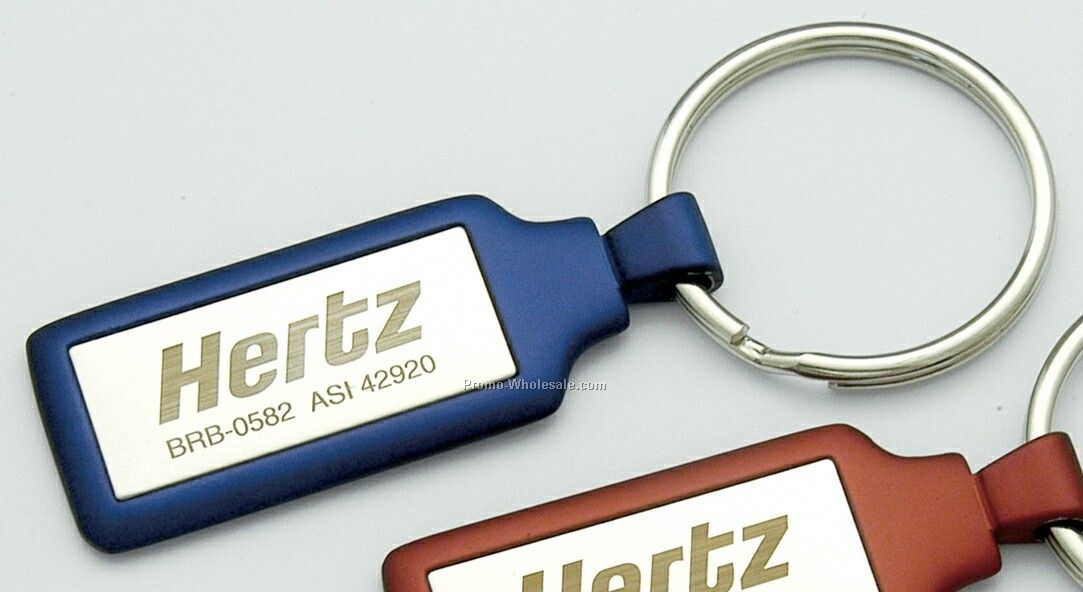 Metal Satin Mirror Key Tag (3-1/2"x7/8")