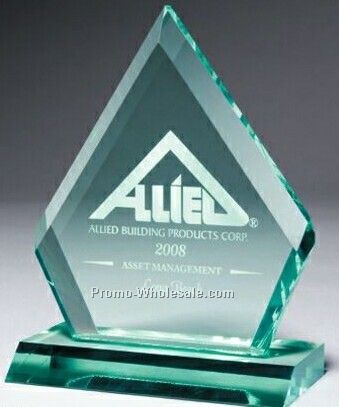 Multi Faceted Jade Green Acrylic Ruby Award (Screen Printed)