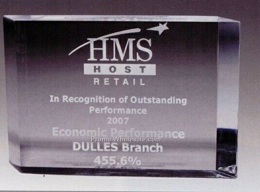 Multi-faceted Acrylic Block Award 7 1/2"x5"x1 1/4" (Laser Engraved)