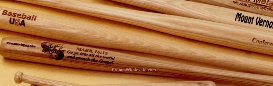 Natural Finish Laser Engraved Baseball Bats (18")