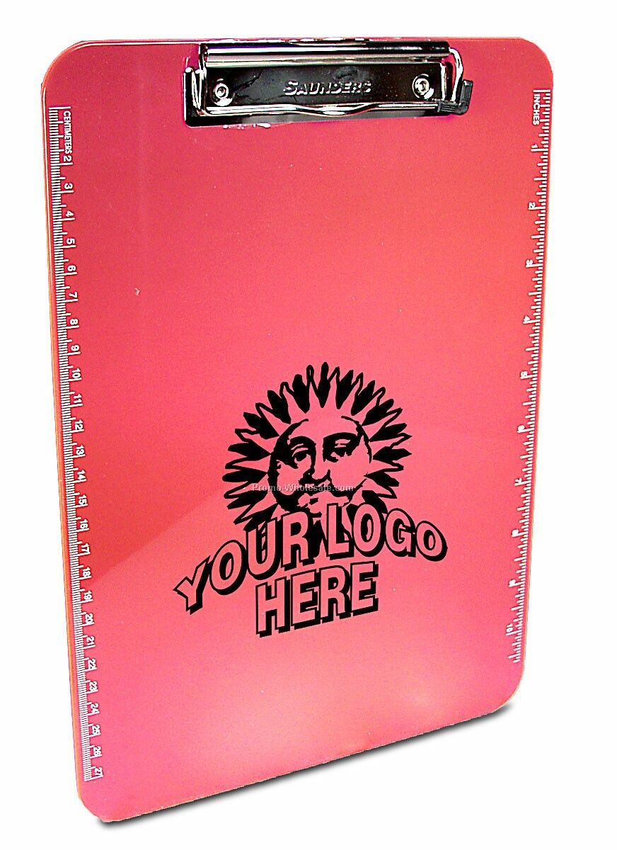 Neon Pink Plastic Clipboard - Letter Size