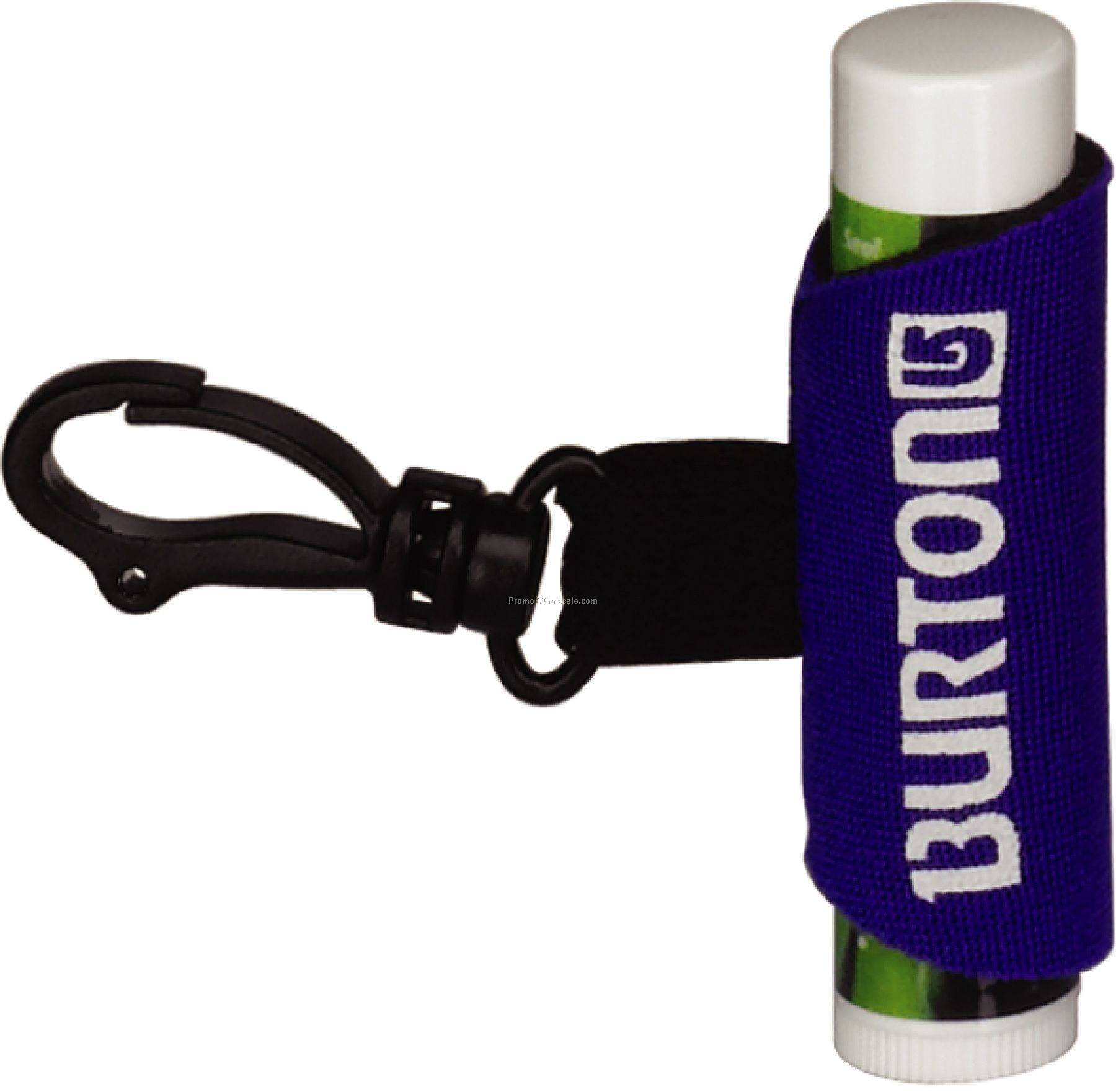 Neoprene Lip Balm Sleeve With Swivel Snap Hook