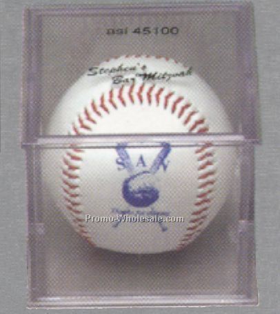 Official Size Synthetic Leather Baseball W/ Acrylic Case