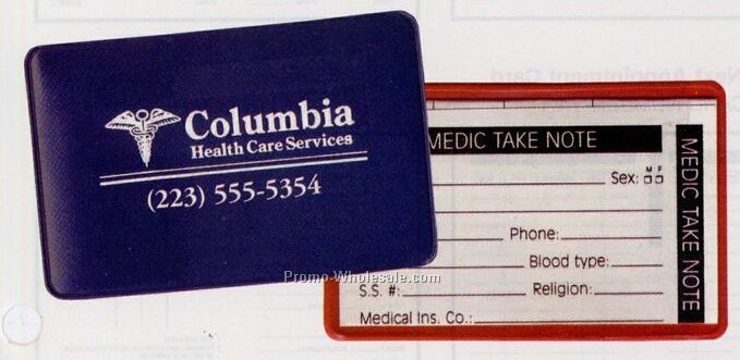 Pocket Size Medic-take-note Holder With Insert Card