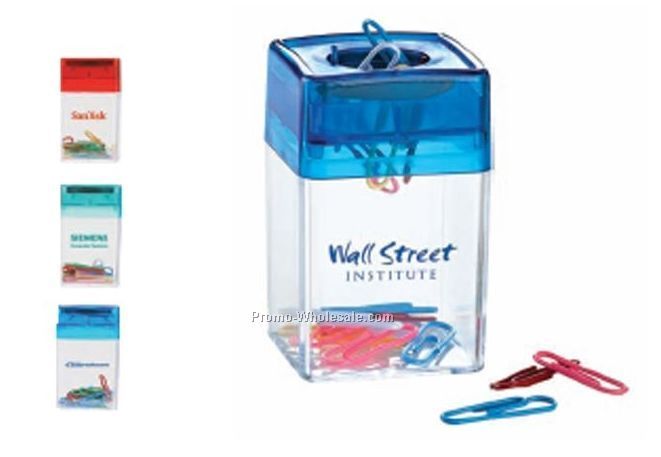 Prism Magnetic Paper Clip Dispenser With Paper Clips (2 Hour Shipping)