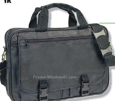 Q-tees Leatherette Expandable Briefcase