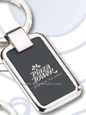 Rectangular Chrome & Black Key Holder