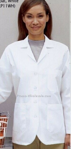 Red Kap Women's 4 Button White Lapel/Counter Coat (2xl)