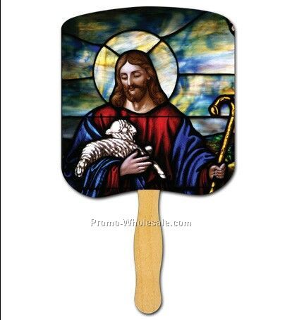 Religious Hand Fan/Jesus The Good Shepherd