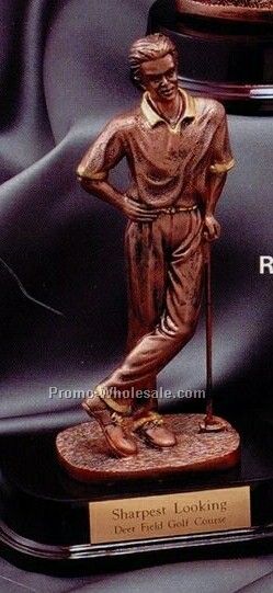 Resin Sculpture - Golfer Leaning On Club