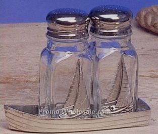 Sailboat Salt & Pepper Shaker W/ Boat