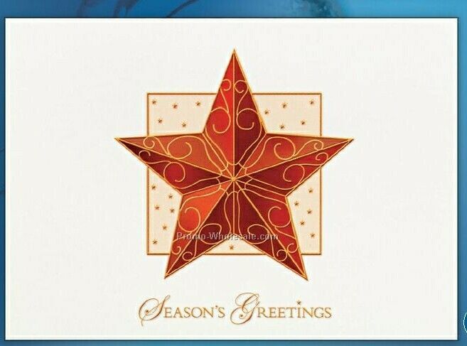 Season's Greetings/ 5 Point Star Holiday Greeting Card (After 10/1)