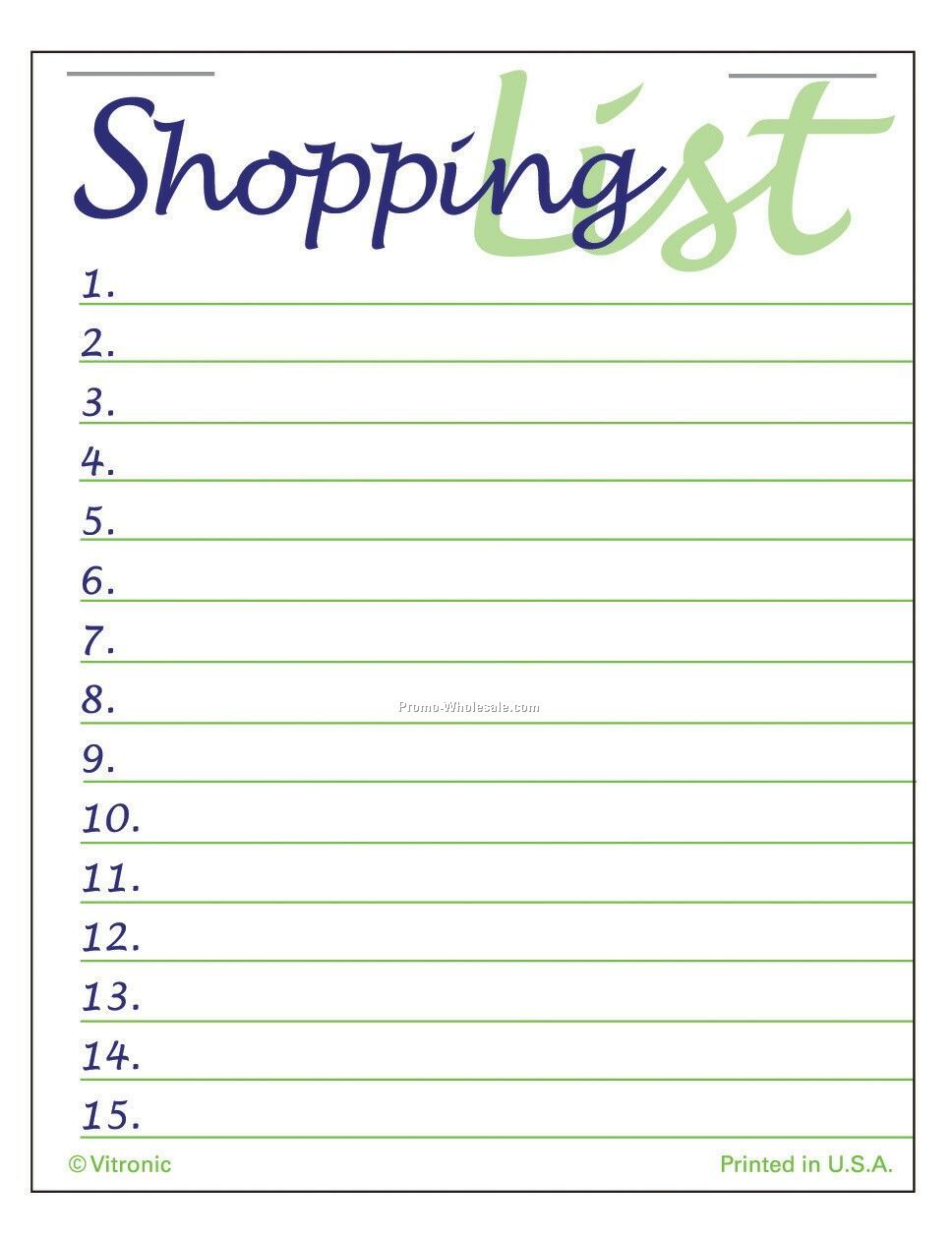 Shopping List Press-n-stick Pad (After 8/1/09)