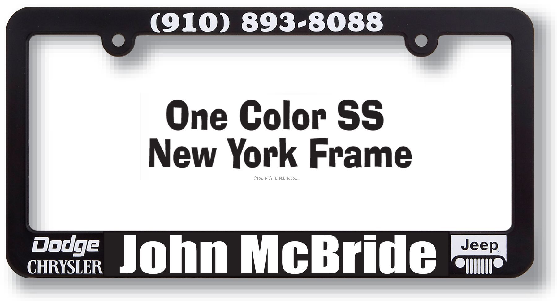 Silk Screen Plastic License Plate Frame With 1 Color Imprint