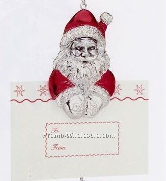 Silverplated Gift Card Holder Ornament/ Santa