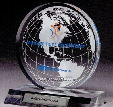 Small Clear Globe Award (Screen Printed)