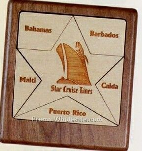 Star Shaped Wood Jigsaw Puzzle - 6 Piece