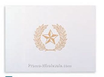 Stock Award Certificate Holder W/ Gold Foil On Glossy White Stock