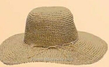 Straw Floppy Hat W/ Straw Band (One Size Fit Most)