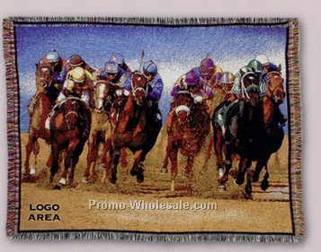 Tapestry Stock Woven Throws - Race Horse (53"x67")