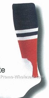 Traditional 2 In 1 Baseball Socks W/ Pattern E Heel & Toe (10-13 Large)