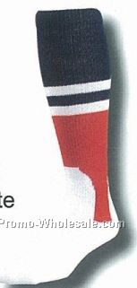 Traditional 2 In 1 Baseball Socks W/ Pattern E Heel & Toe (5-9 Small)