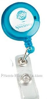 Translucent Colors Round Retractable Badge Reel (Pad Printed)