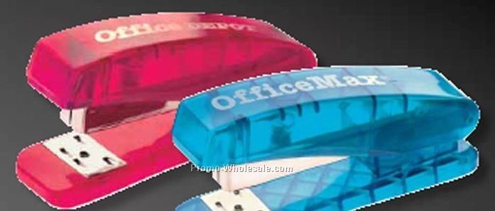 Translucent Raspberry Red Half Strip Stapler (Standard)