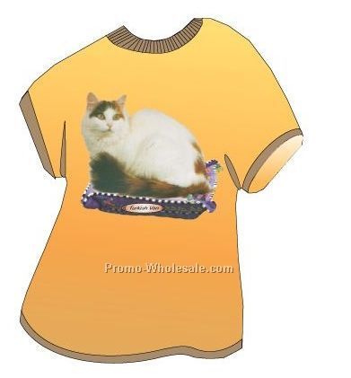 Turkish Van Cat Acrylic T Shirt Coaster W/ Felt Back