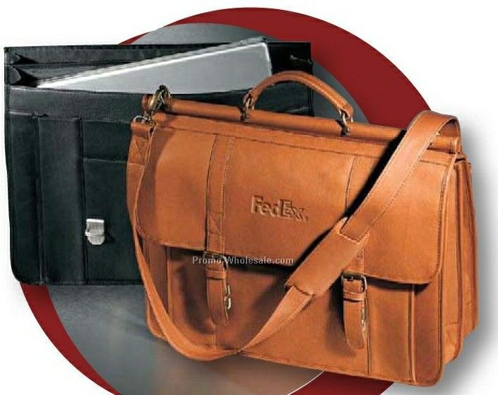 Vaqueta Napa Leather Dowel Rod Laptop Briefcase