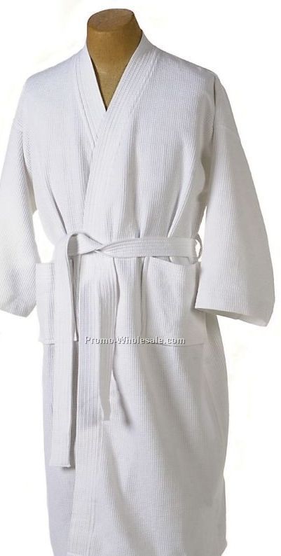 Waffle Weave White Kimono Robe