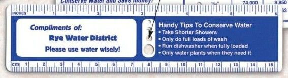 Water Conservation Ruler With Die Cut Drip Holes