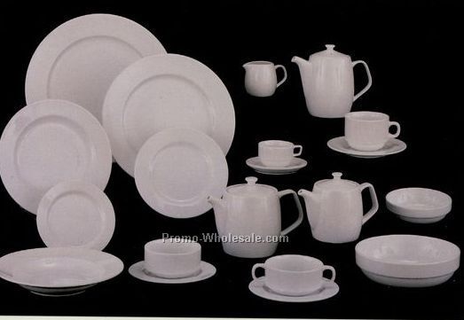 White Elegance Fine Porcelain 9" Soup Rim Plate