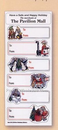 White Paper Christmas Gift Stickers With Santa