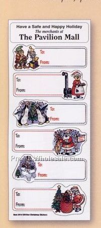White Paper Christmas Gift Stickers With Santa